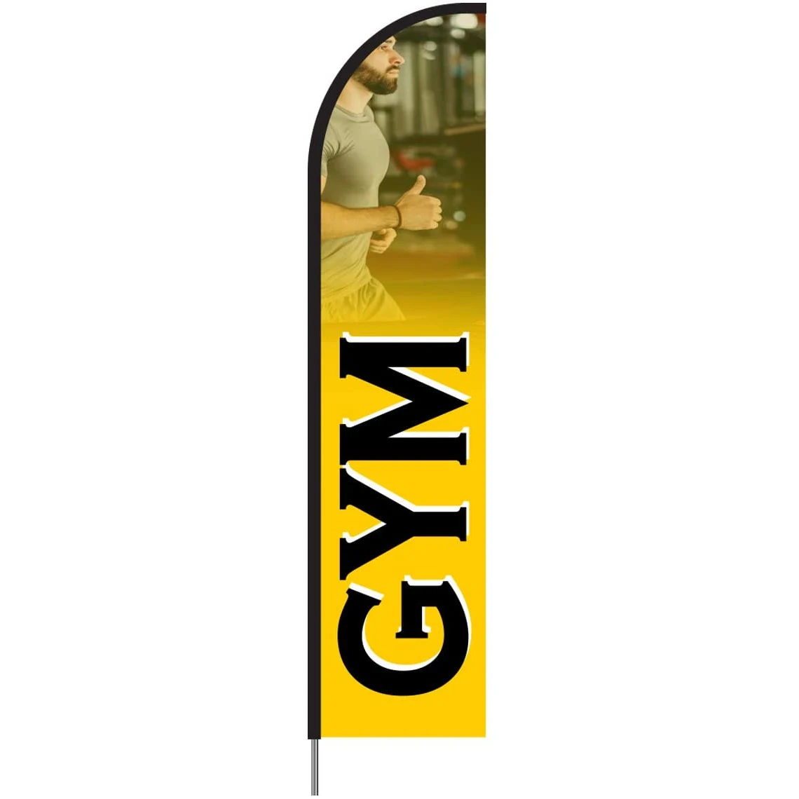 Gym Sign Feather Flag Kit 15' Feet Feather Flag Sign Outdoor Banner 1