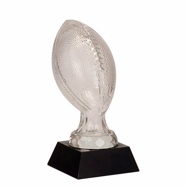 7 1/2" GLASS FOOTBALL WITH MARBLE BASE