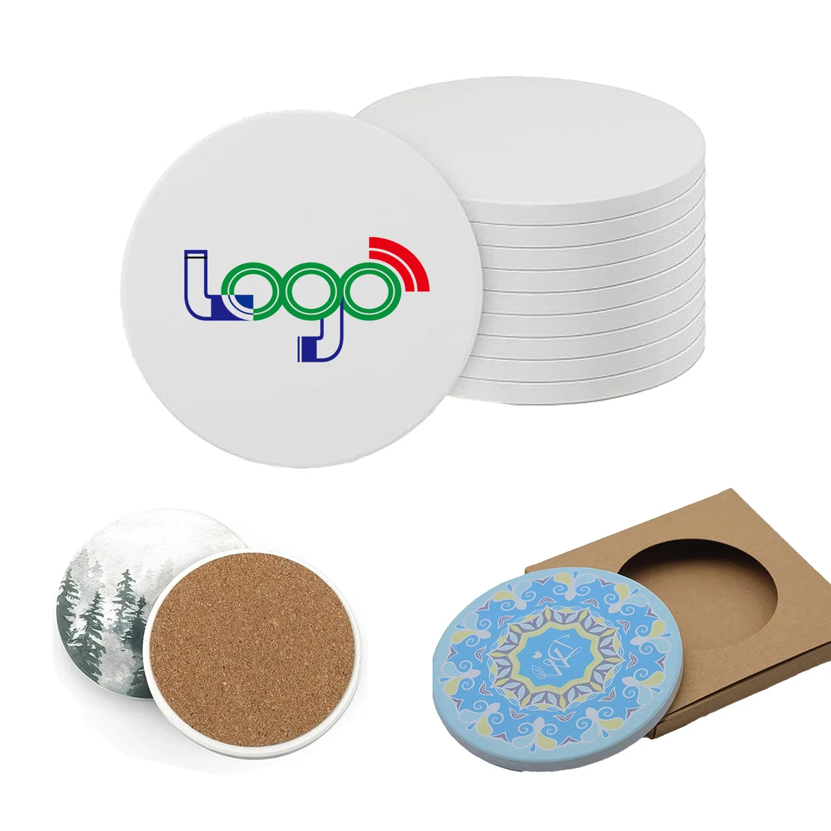 Custom Round Ceramic Drink Coasters 1