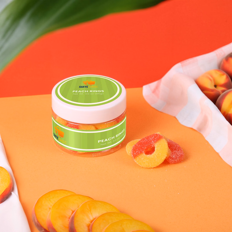 Albanese® Gummi Peach Rings: Small Jar