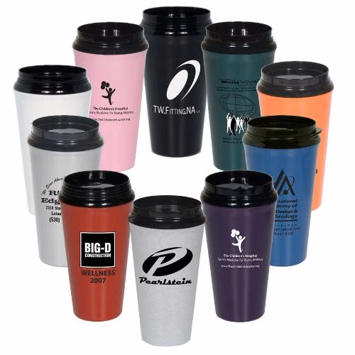 16 Oz. Double Wall Insulated Travel Tumbler w/ Black Slider Lid