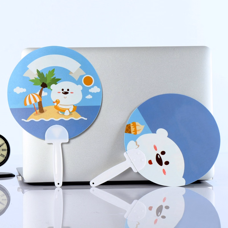 Round Plastic Advertising Hand Fan