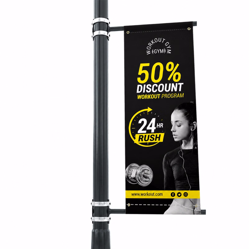 24Hr Rush – Pole Banners-1ft x 1ft (SQFT)