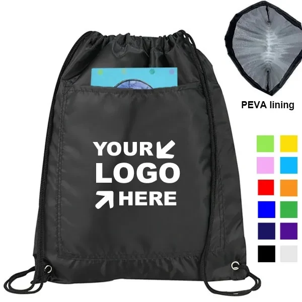 Front Pocket Polyester Insulated Drawstring Cooler Backpack 1
