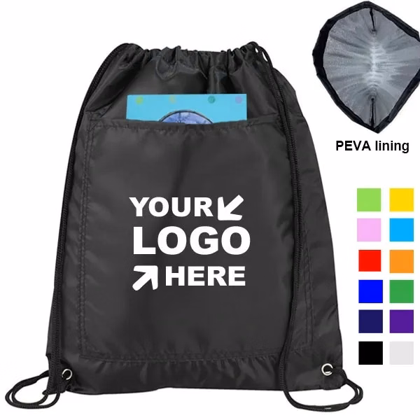 Front Pocket Polyester Insulated Drawstring Cooler Backpack