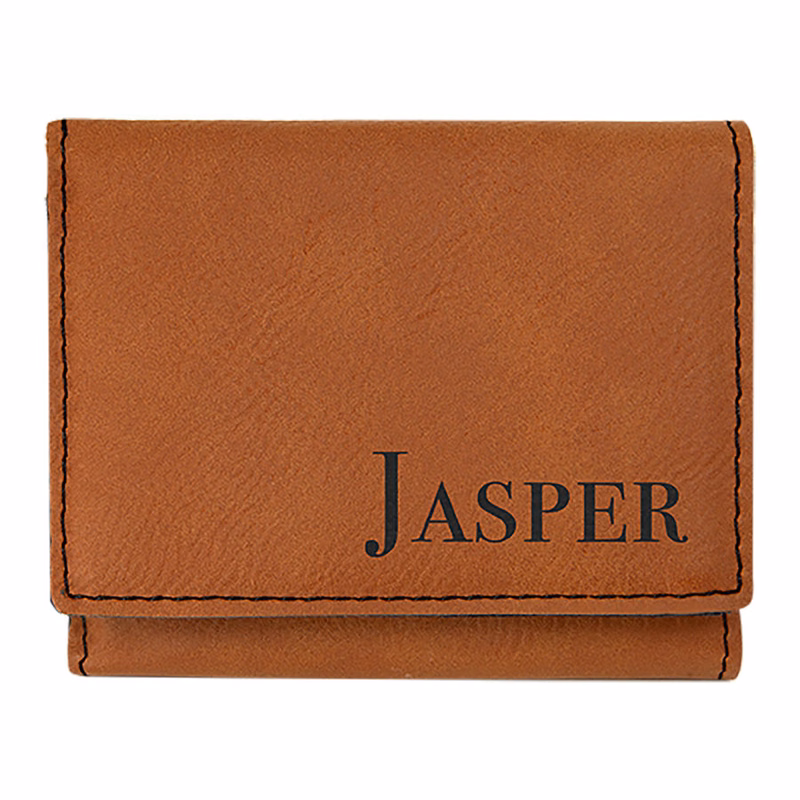 3" x 4" Rawhide Leatherette Trifold Wallet