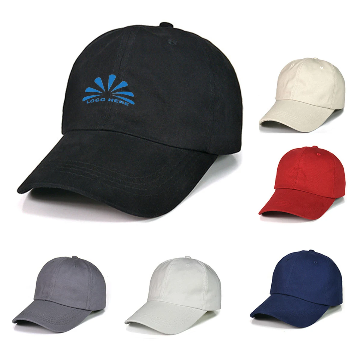 MOQ20 Classic Washed Cotton Baseball Cap With 6 Panels 1