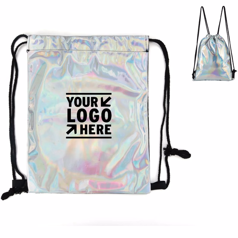 Shiny Holographic Drawstring Bag
