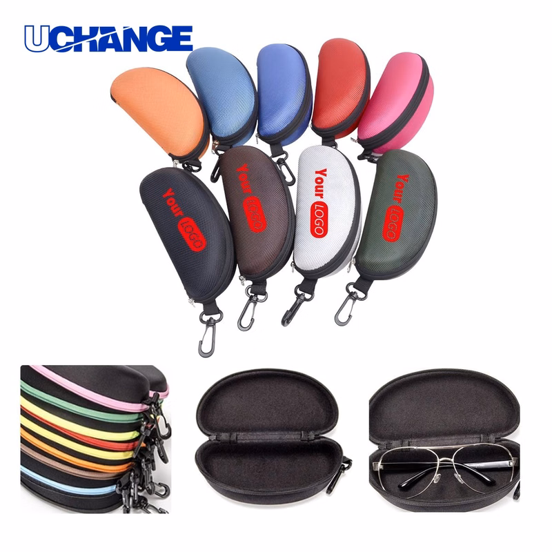 Eyewear Personalized EVA Sunglasses Case Organizer with Hook and Zipper