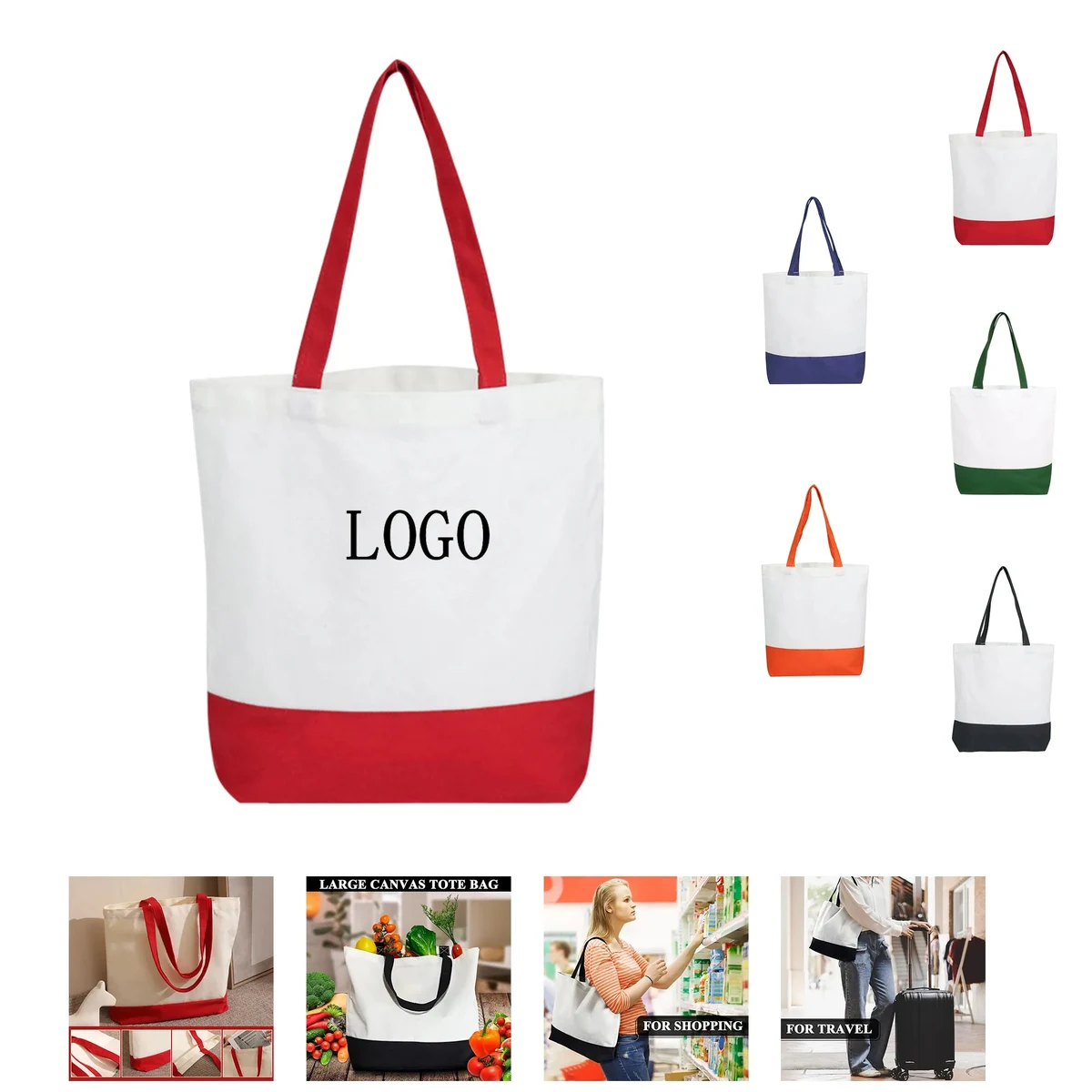 Customized Cotton Shoulder Bag, custom tote bag with logo imprint 1