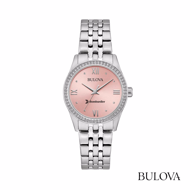 Bulova® Ladies Watch w/Crystal Bezel