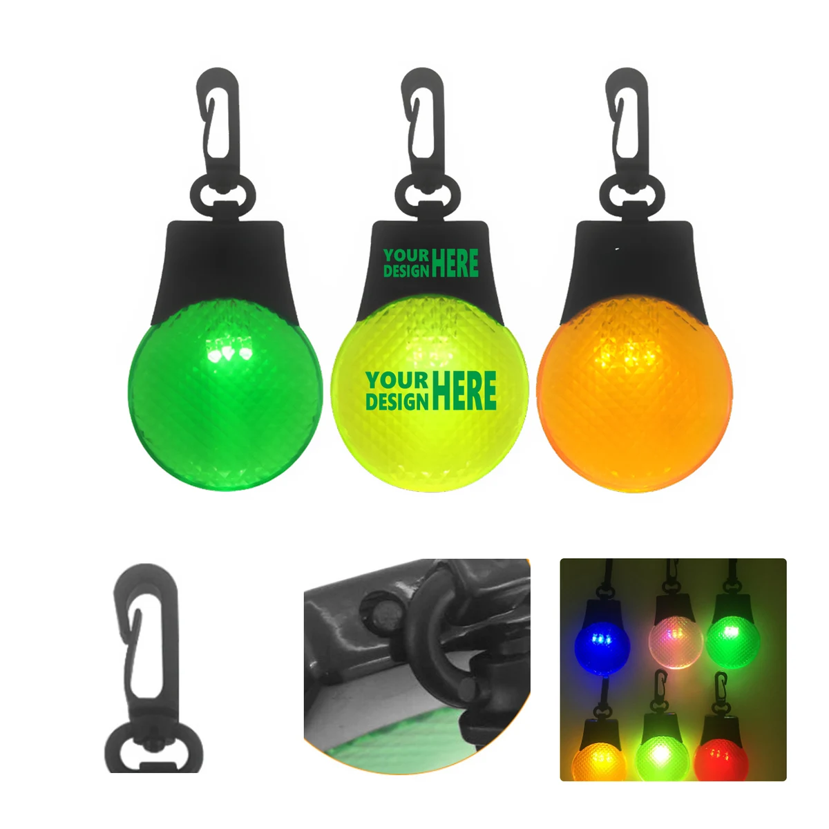 MOQ50 Round LED Safety Warning Light with Clip 1