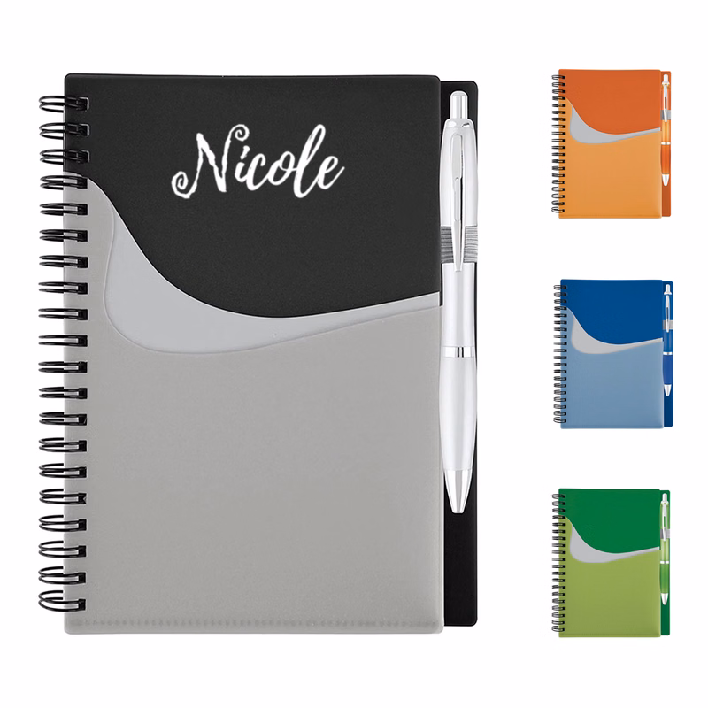 A4 Spiral Notebook W/ Pen Holder