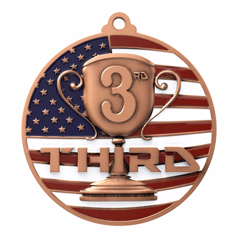 3rd Place Patriotic Medallion (2-3/4")