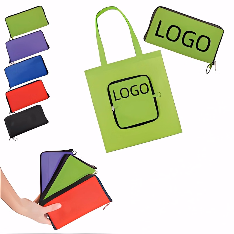 Non-woven Folding Tote Bag W/ Zipper