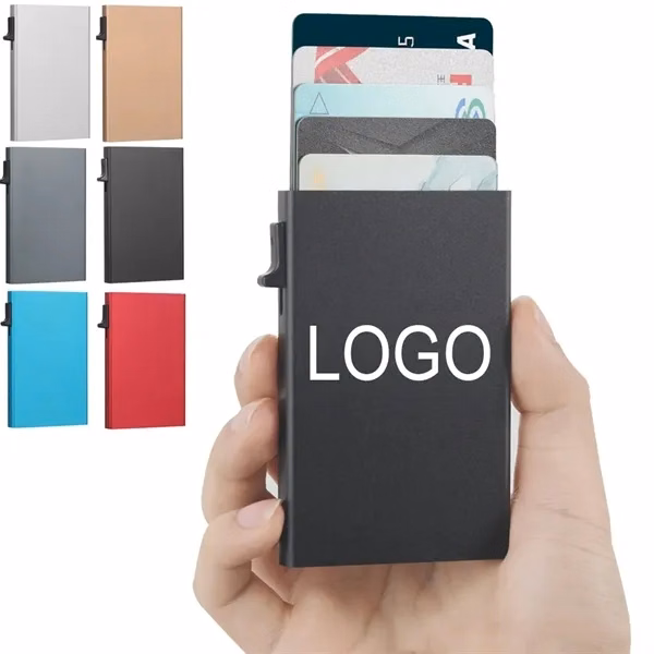 Custom Aluminum Pop Up Credit Card Holder — RFID Protected — Business Wallet Essential