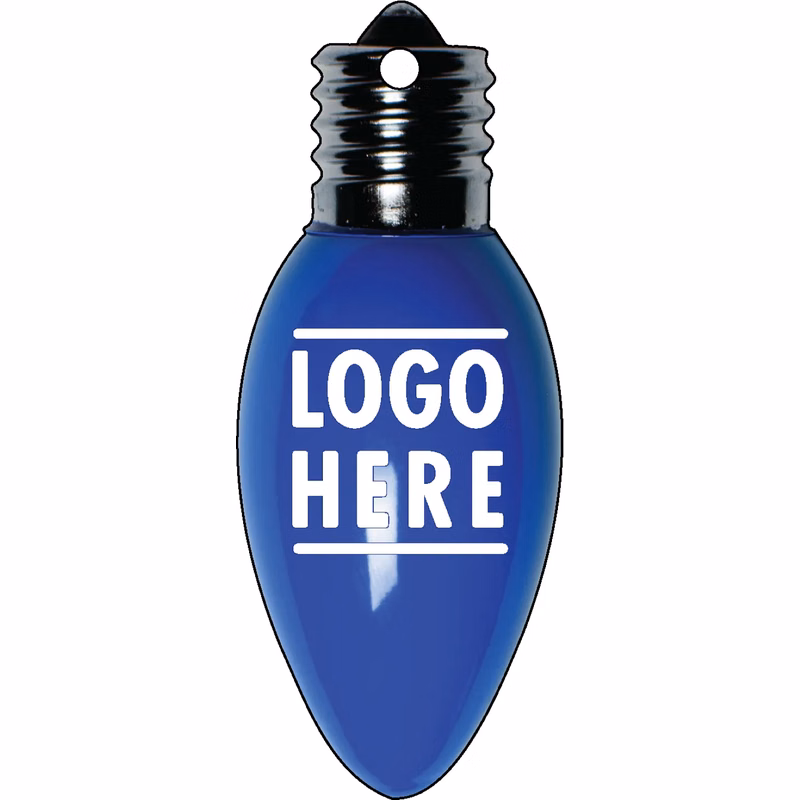 1/4" Recycled Wood Ornaments-LightBulb 1 - Blue