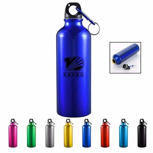 Custom 20 oz Aluminum Sports Water Bottle With Carabiner — Athlete Hydration Promo