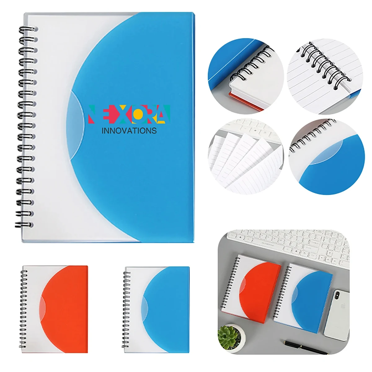 Portable Half Circle Paper Notebook with Side Flip 1