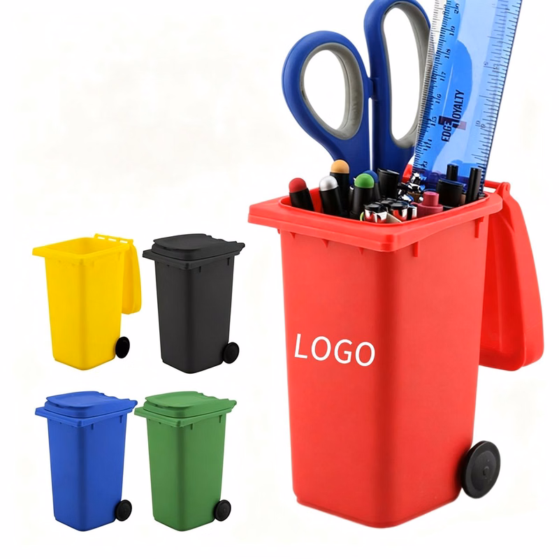 Trash Can Desk Pen Holder