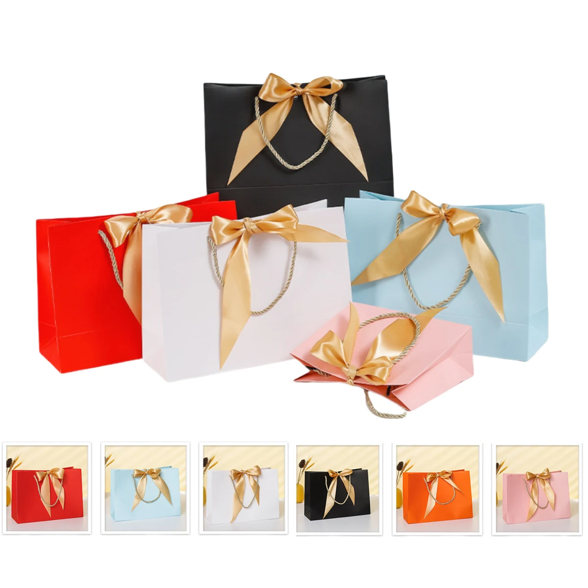 Small Gift Bags with Bow Ribbon 1