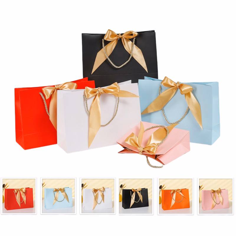 Small Gift Bags with Bow Ribbon