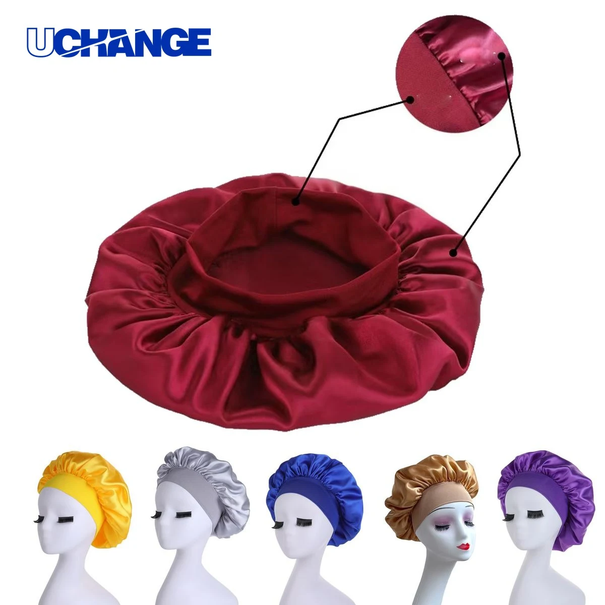 Wide Brim Satin Bonnet Hairwear 1