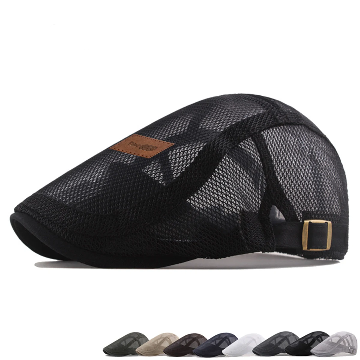 Cotton-Polyester Breathable Mesh Newsboy Cap For All-Season Comfort 1