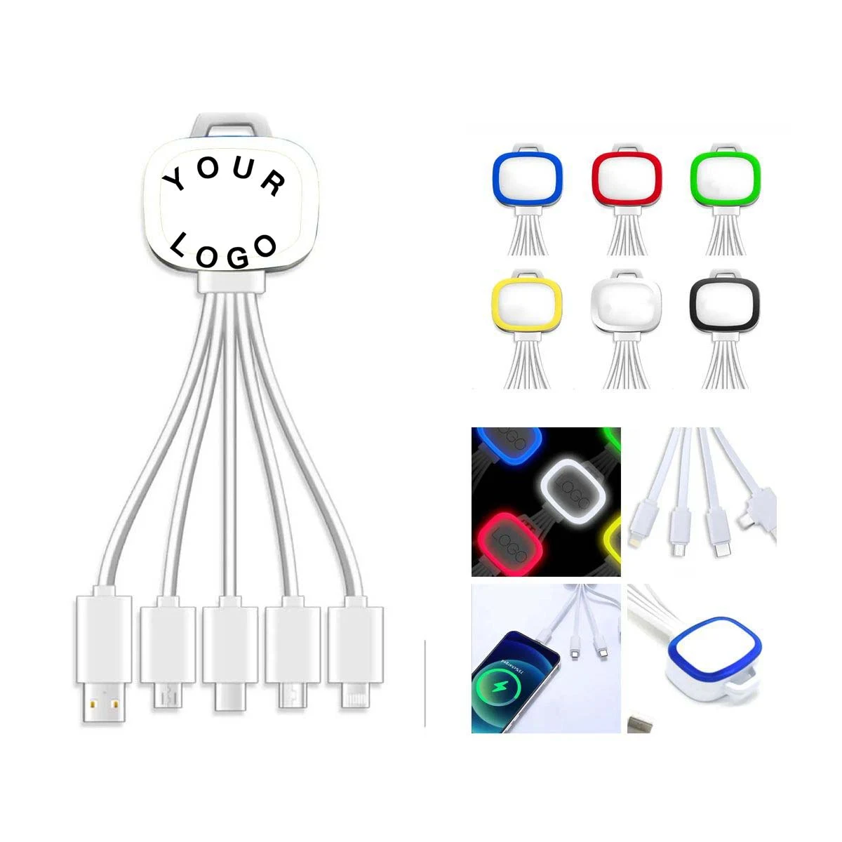 5 In 1 Multi Device Charging Cable with USB and Type C 1