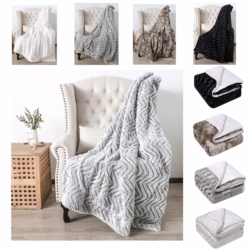 Sherpa Fleece Double Thick Throw Blanket Plush Warm Super Soft Cozy Blankets