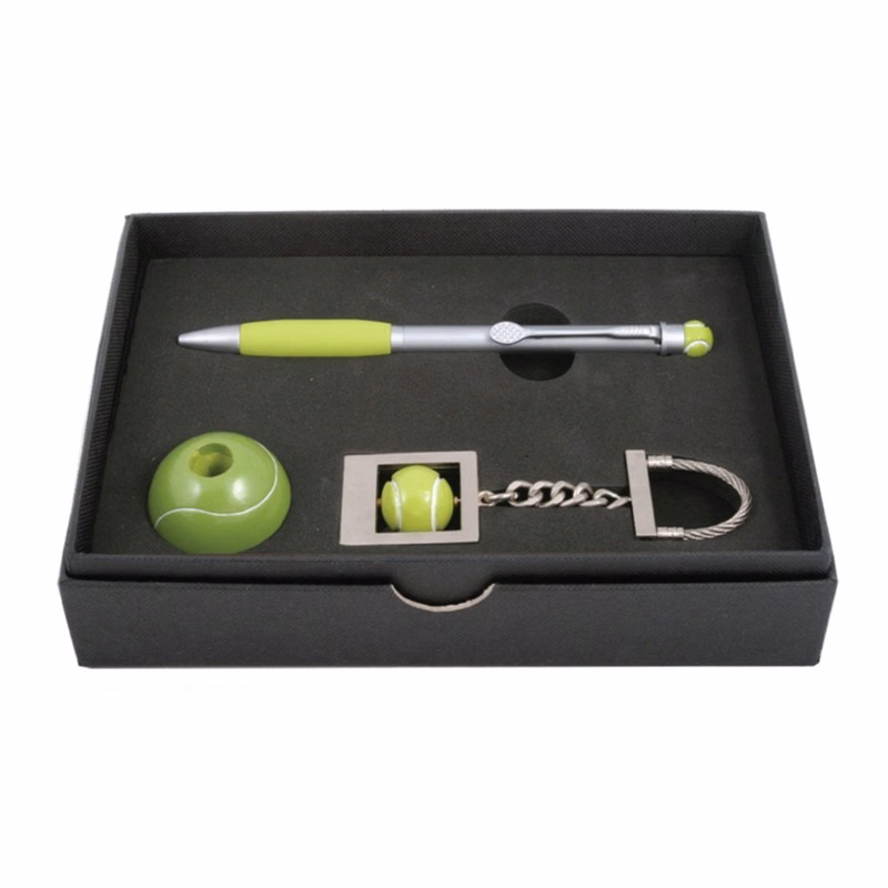 3D Tennis Metal Pen Chain w / Stand.