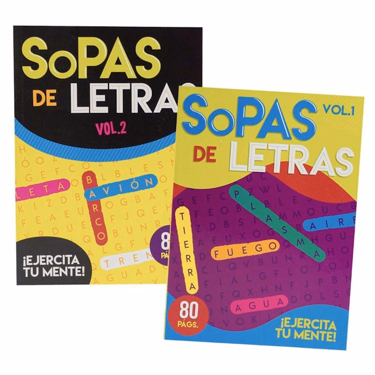 Spanish Find a Word Puzzle Books 2 Titles - 80 Pages