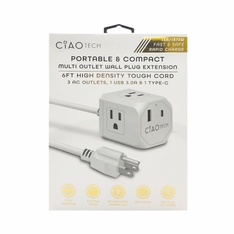 Multi-Outlet Wall Plug Extenders - USB Type C A/C