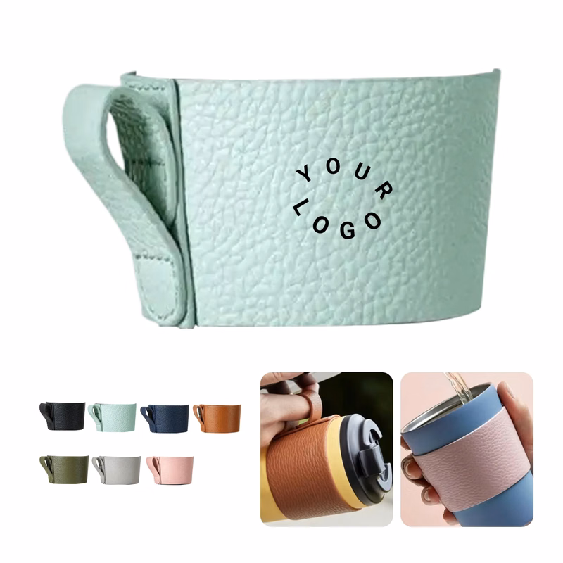 Protective PU Leather Cup Sleeve with Litchi Texture