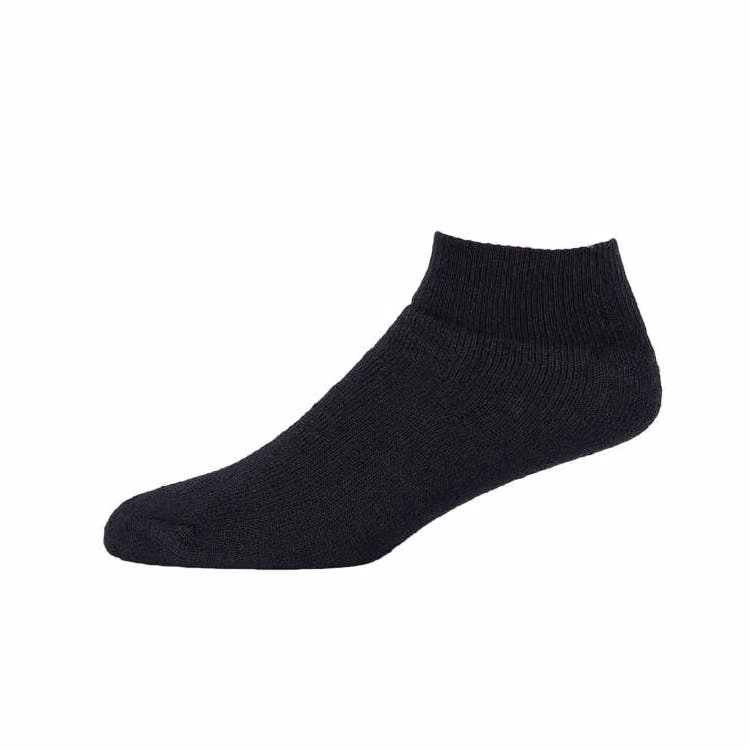 Quarter Sports Socks - Black Size 10-13 4 Pack