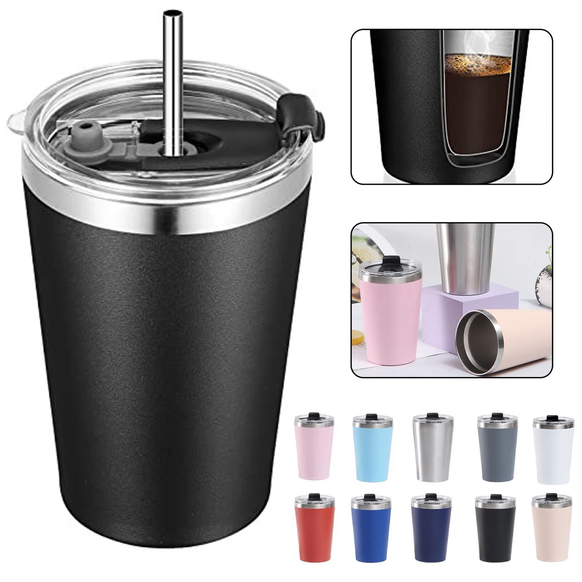 12oz Tumbler with Lid and Straw 1