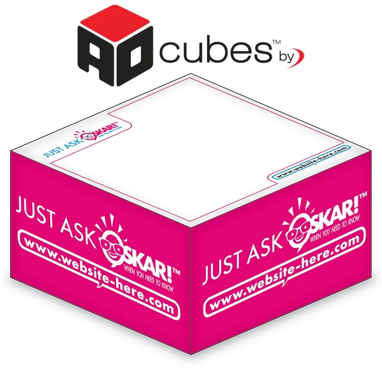 Ad Cubes™ - Memo Notes - 2.75x2.75x1.375-1 Color, 1 Side Design 1