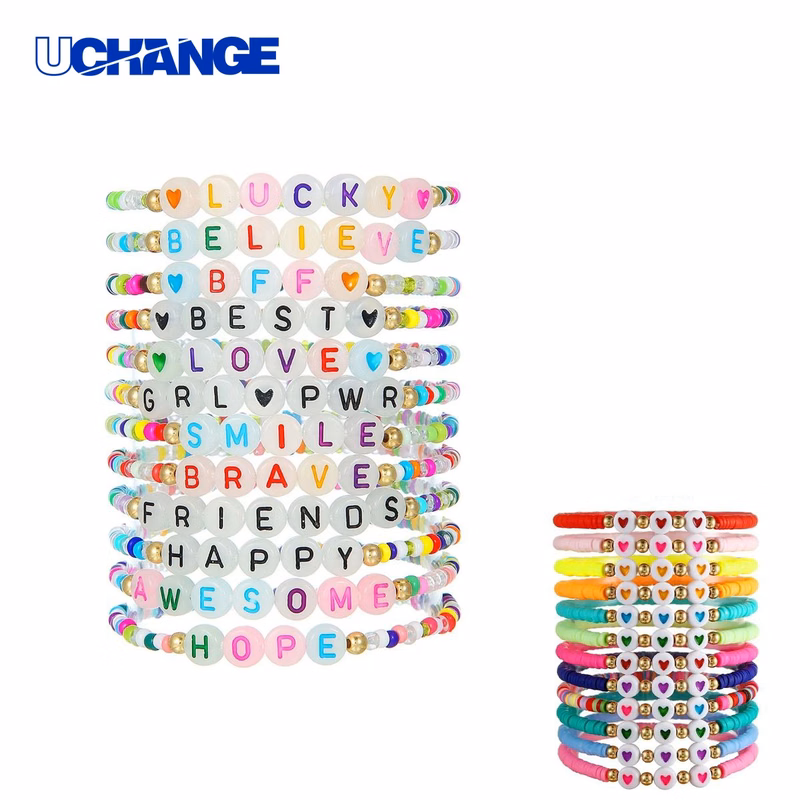 Beaded Friendship Bracelet Set Plastic for Gifting