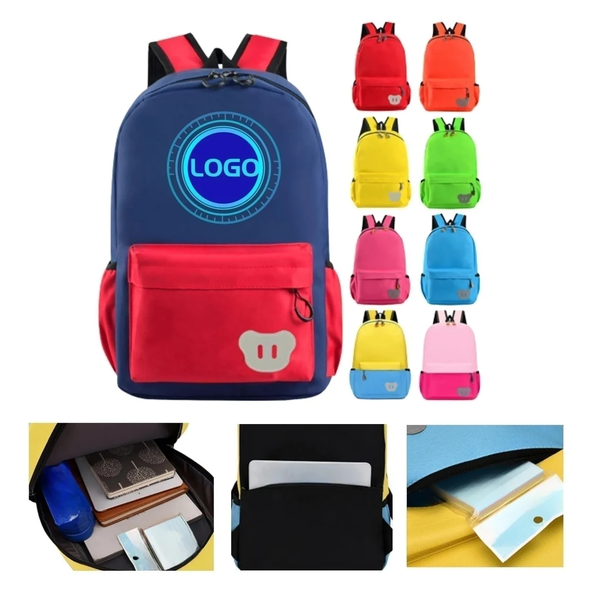 MOQ10 Contrast style Backpack Outdoor Travel School 1