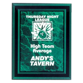 8" x 10" Green Marble Border Acrylic Clear-Plaq Award 1