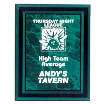 8" x 10" Green Marble Border Acrylic Clear-Plaq Award
