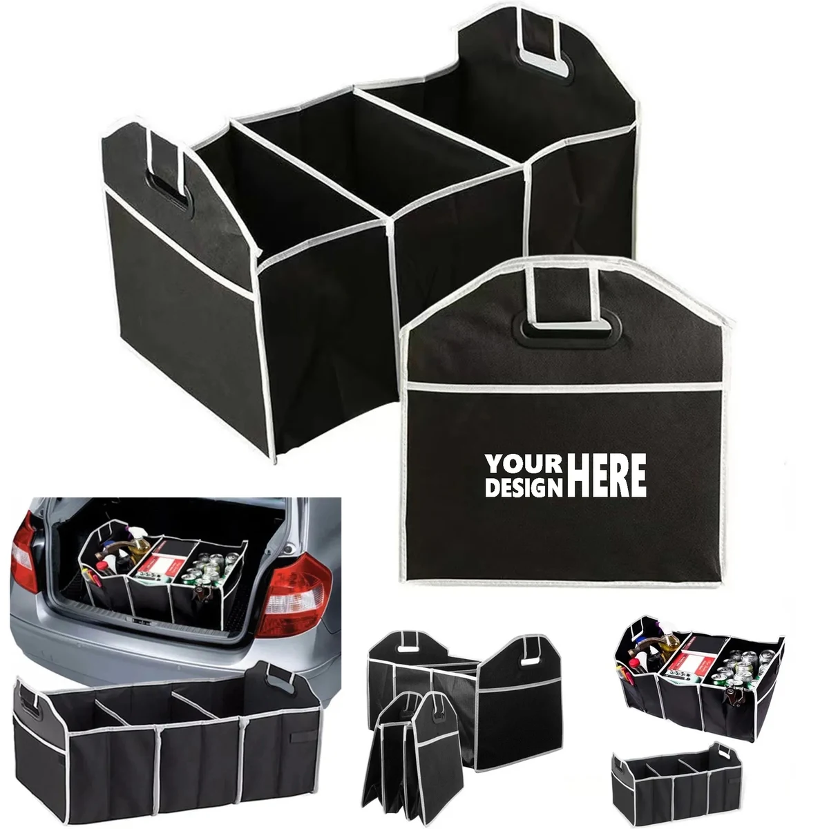 Car Foldable Multi Compartment Trunk Organizer 1