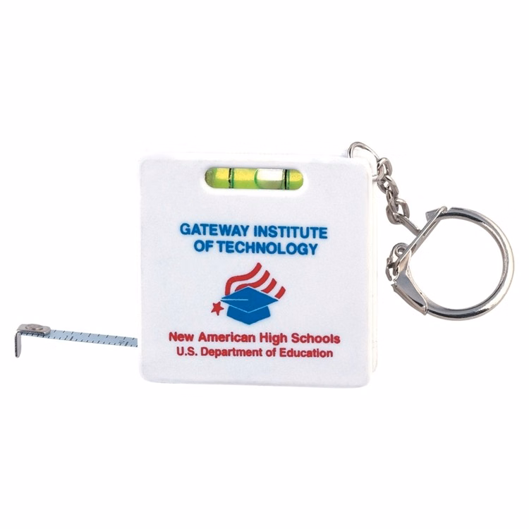 Square Tape Measure Level Keychain