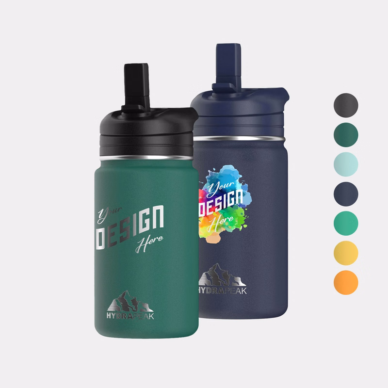 14 oz Hydrapeak® Stainless Steel Insulated Mini Water Bottle w/ Straw Lid