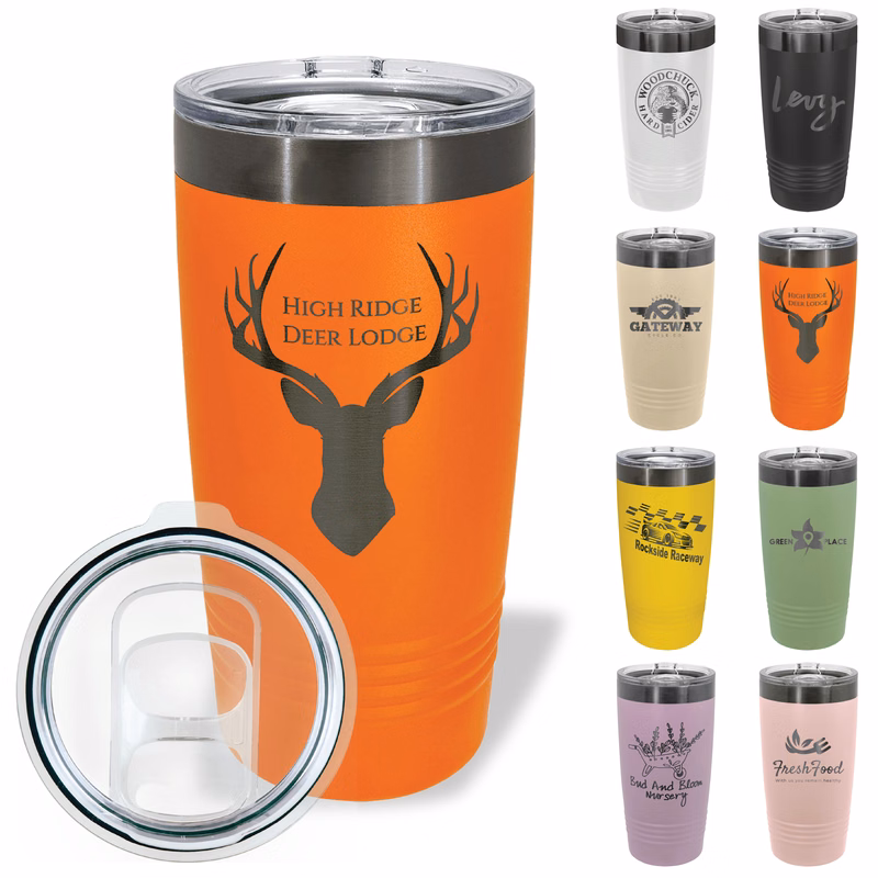 20 Oz Polar Camel ION-Plated Ghost Black Tumbler with Sliding Lid
