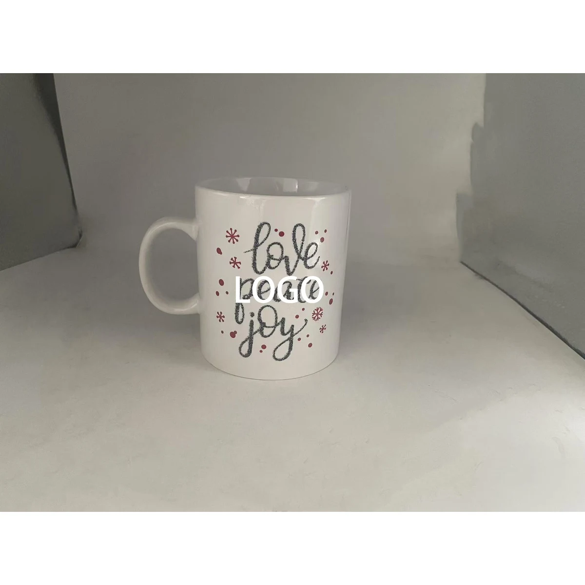 "Love, Peace, Joy" Ceramic Mug 1