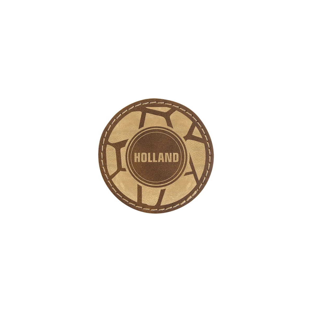 2" Rustic/Gold Leatherette Round Patch with Adhesive 1