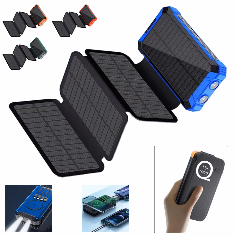 Four Panel High Capacity Foldable Solar Power Bank(20000Mah)