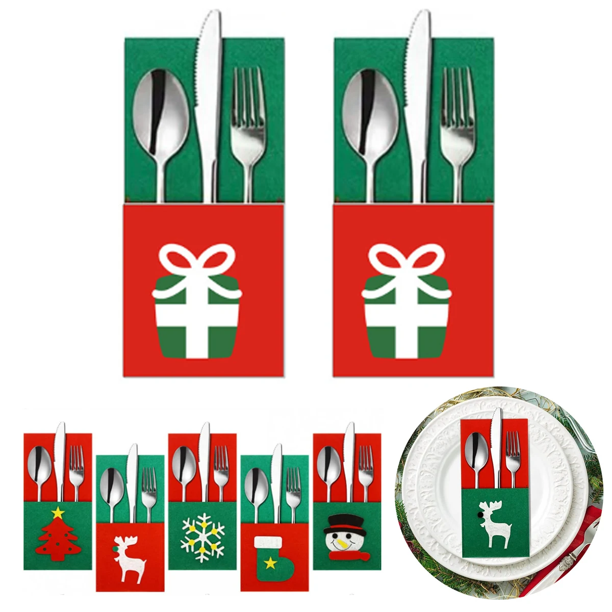 Festive Felt Utensil Pouch for Christmas Dinner Decor 1