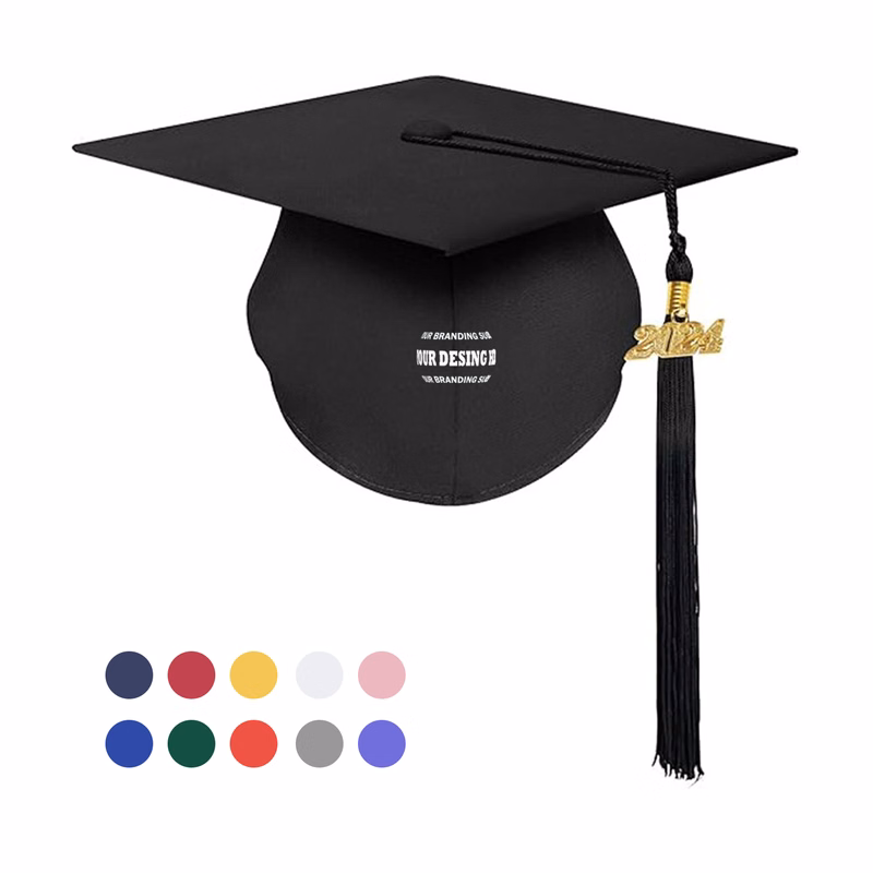 Traditional Graduation Cap with 2024 Charm